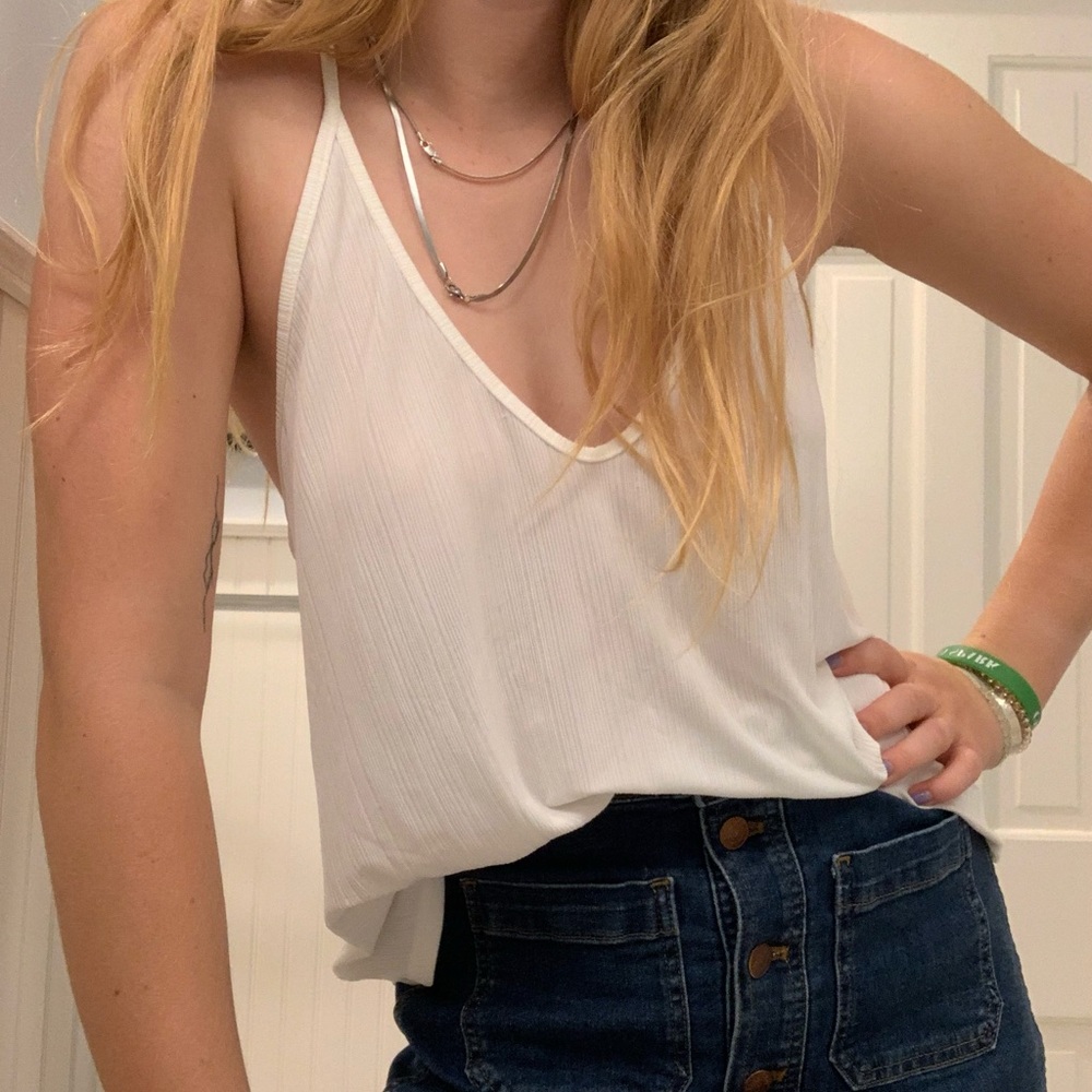 NWT Free People White Slink Top